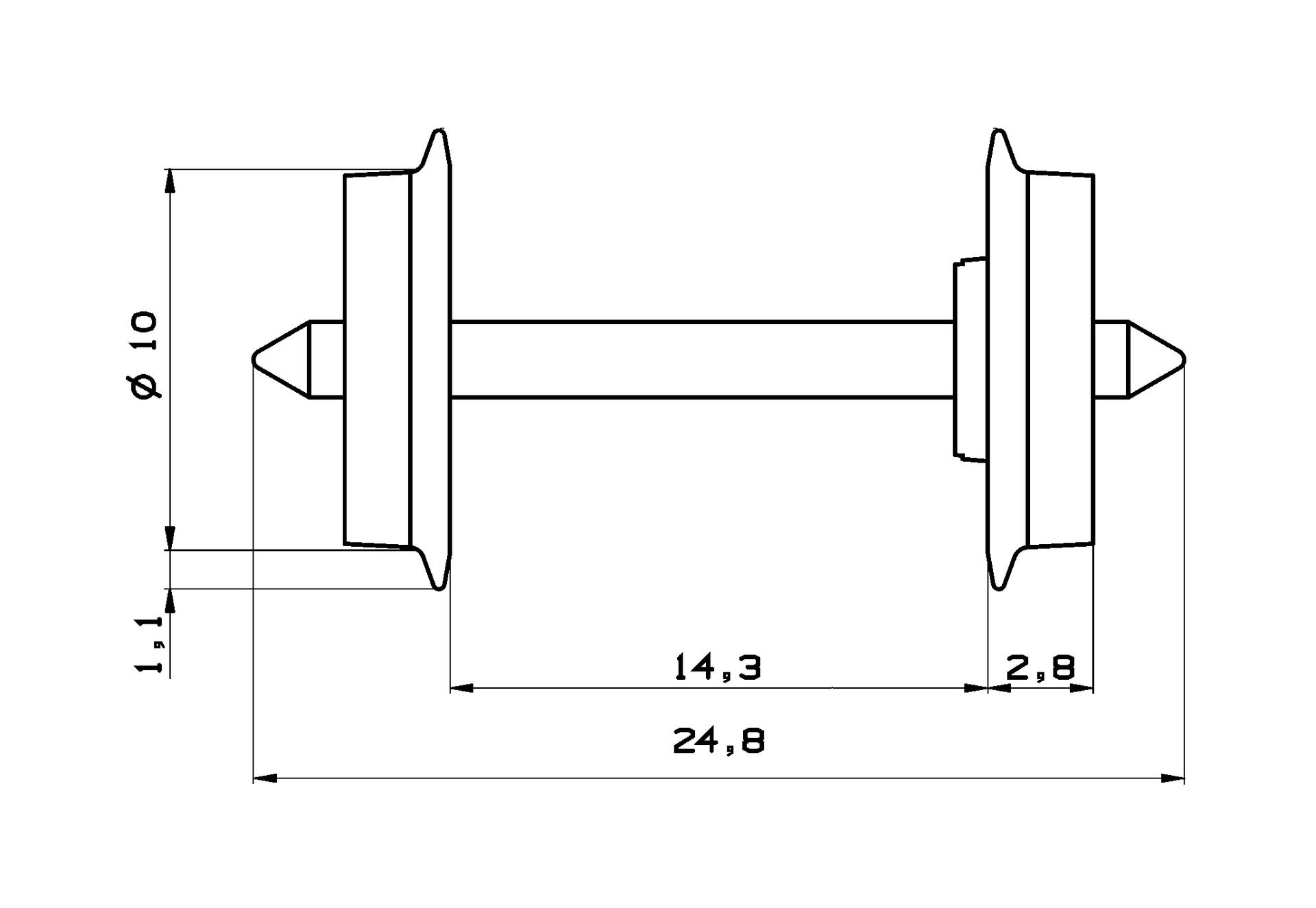 Roco 40177 - DC Radsatz 10mm